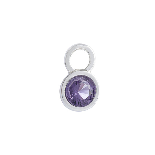 Amethyst necklace and hoop earring charm for dainty earrings