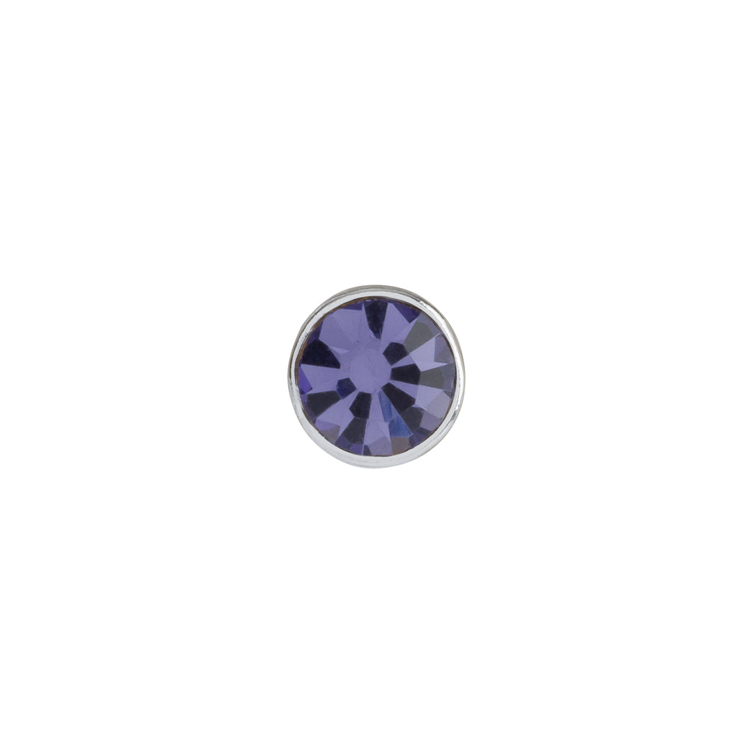 Amethyst charm slide for charm necklaces chains and bracelets.