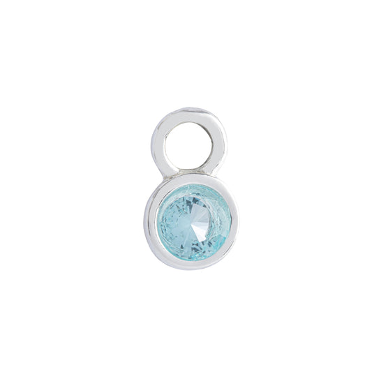 Aquamarine charm for March birthstone jewelry accents.