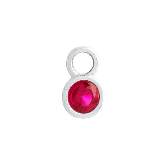 Pink necklace and bracelet charm with genuine crystal center