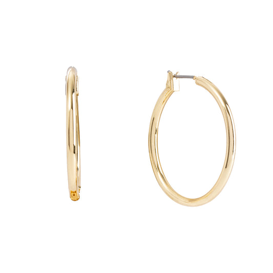 Gold Classic Round Hoop Earrings