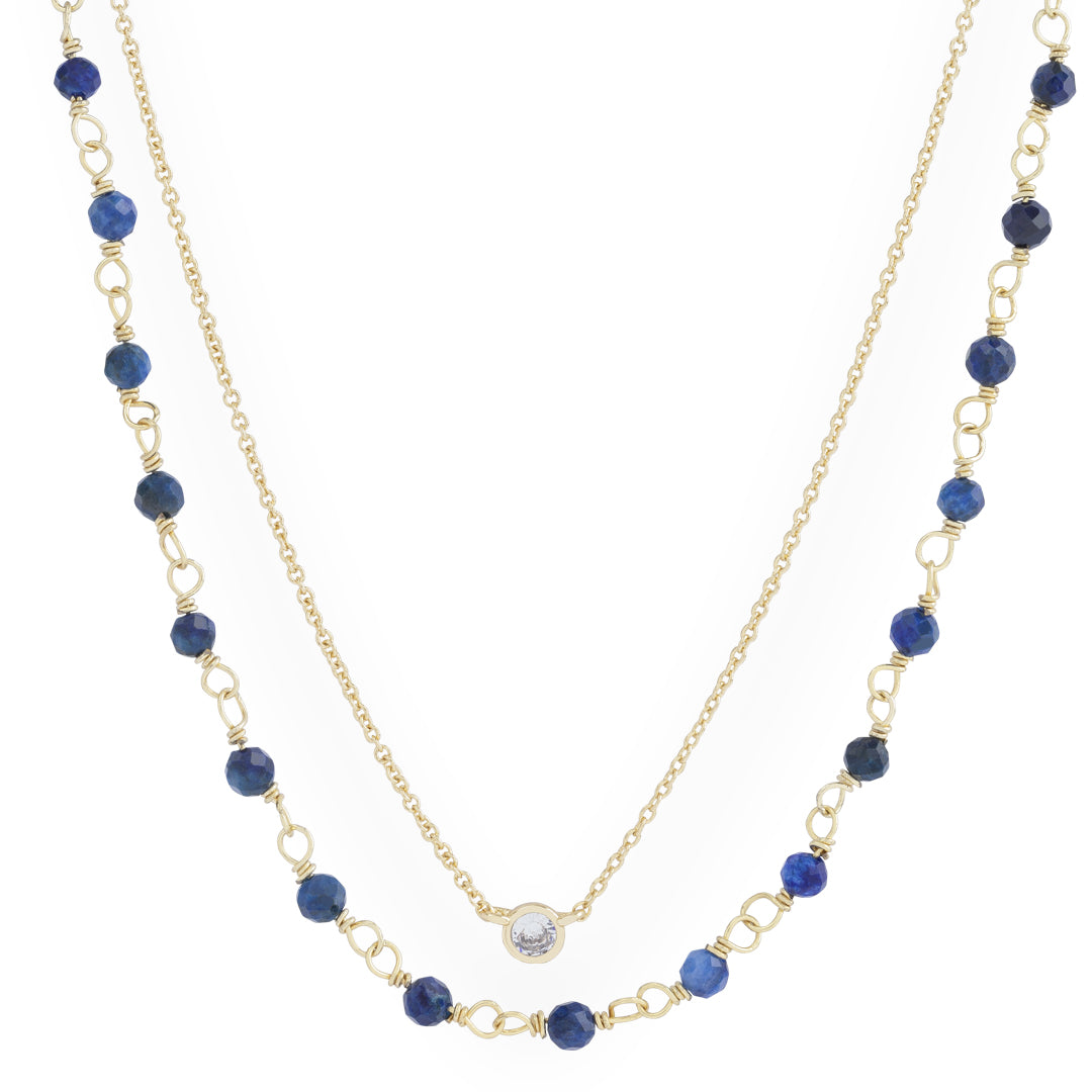 Gold layered necklace set for dainty jewelry fans