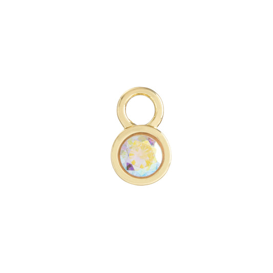 Gold hoop earring & necklace charms