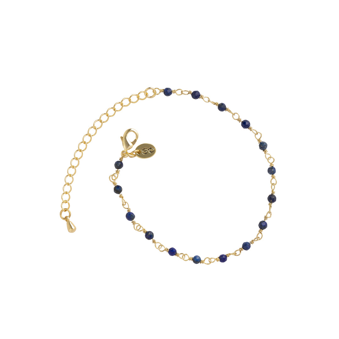 Gold lapis bracelet chain for minimalist jewelry lovers