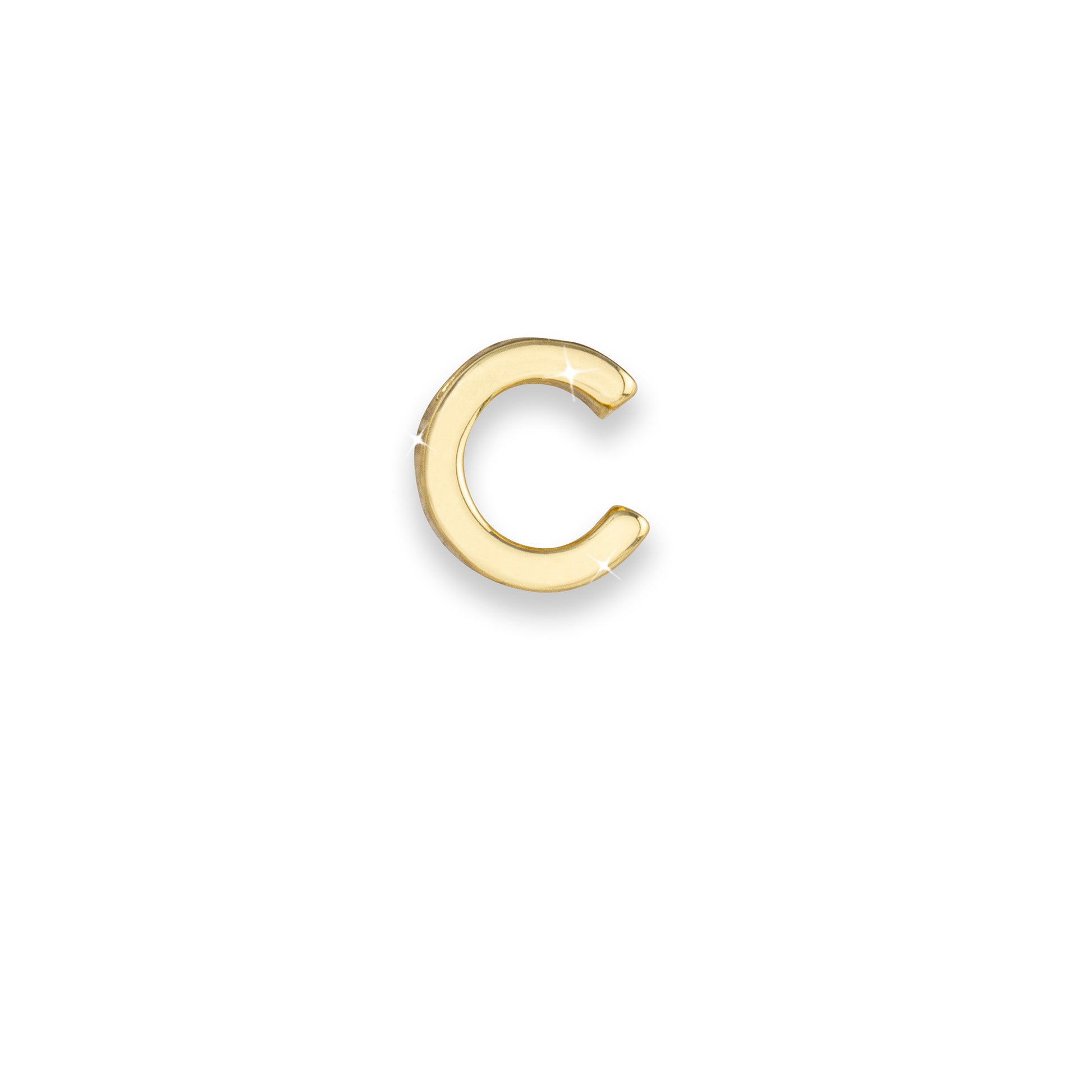 Gold letter C monogram charm for necklaces & bracelets