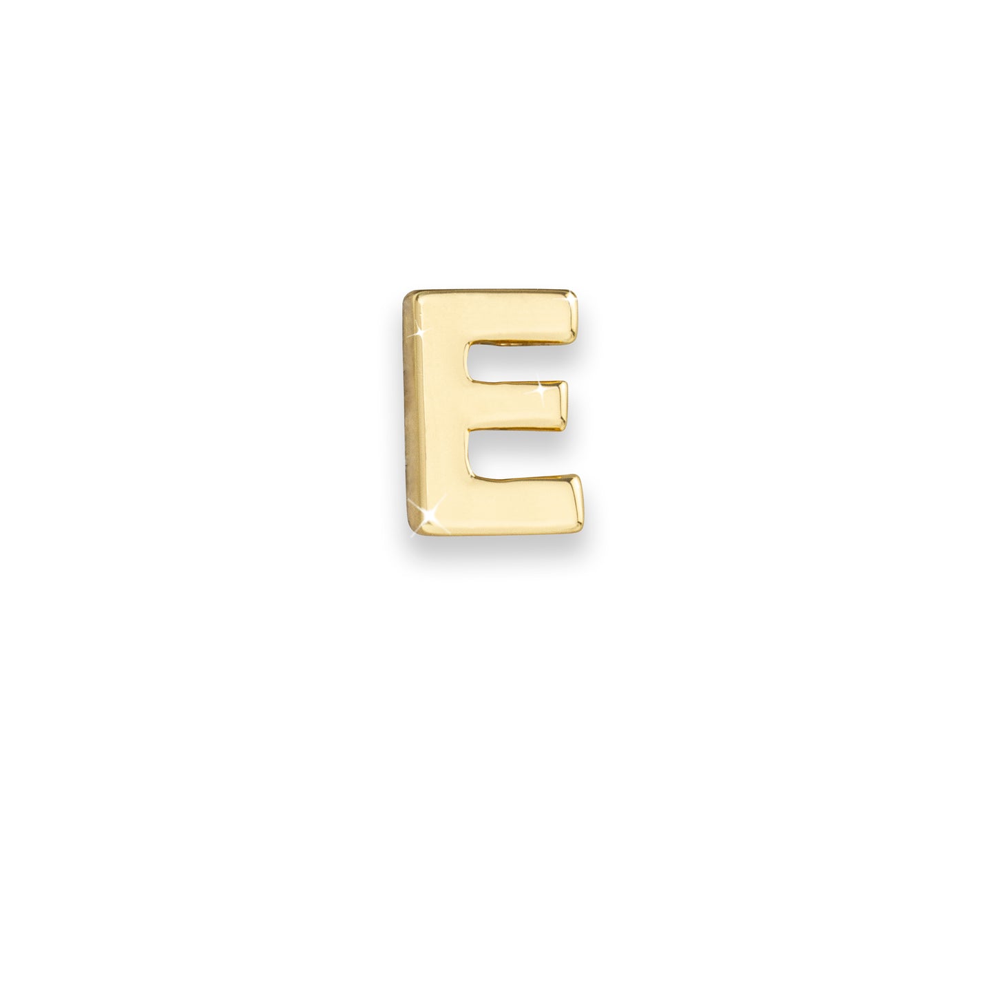 Gold letter E monogram charm for necklaces & bracelets