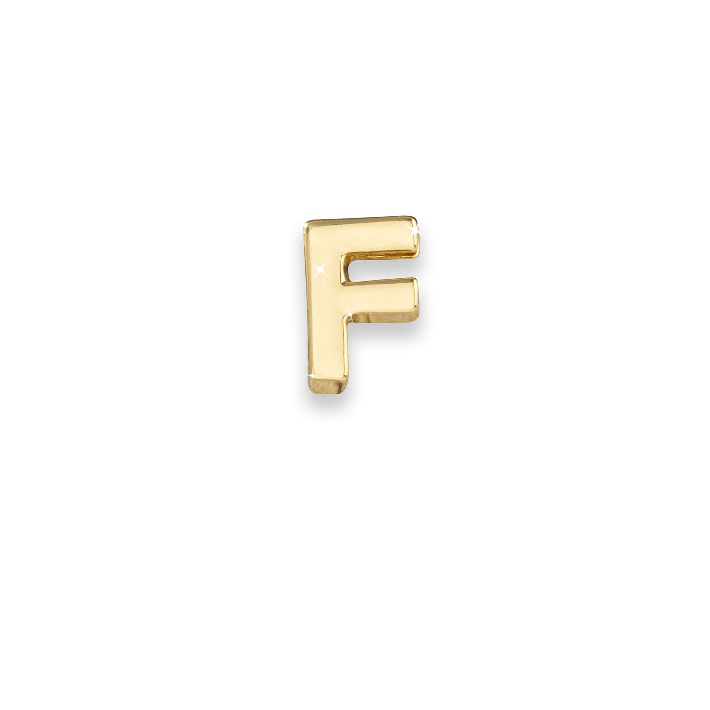 Gold letter F monogram charm for necklaces & bracelets