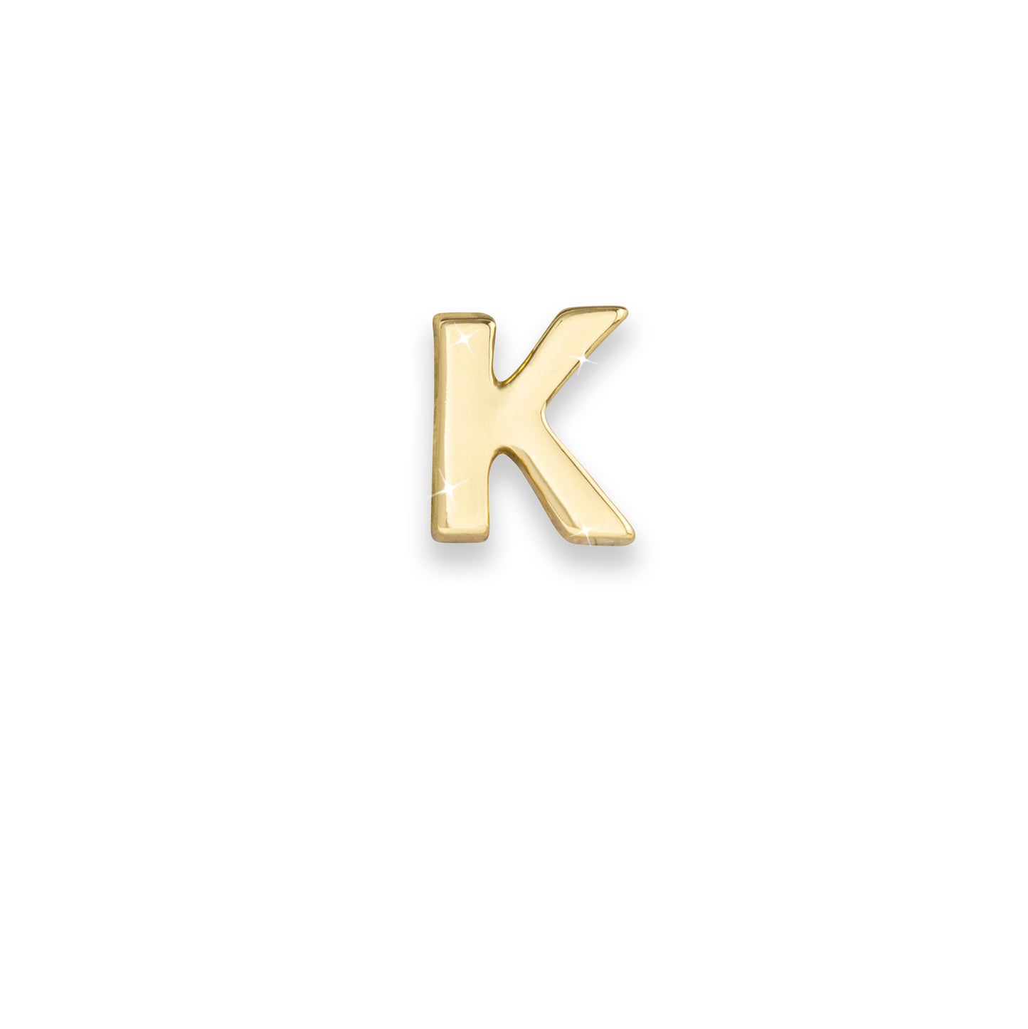 Gold letter K monogram charm for necklaces & bracelets