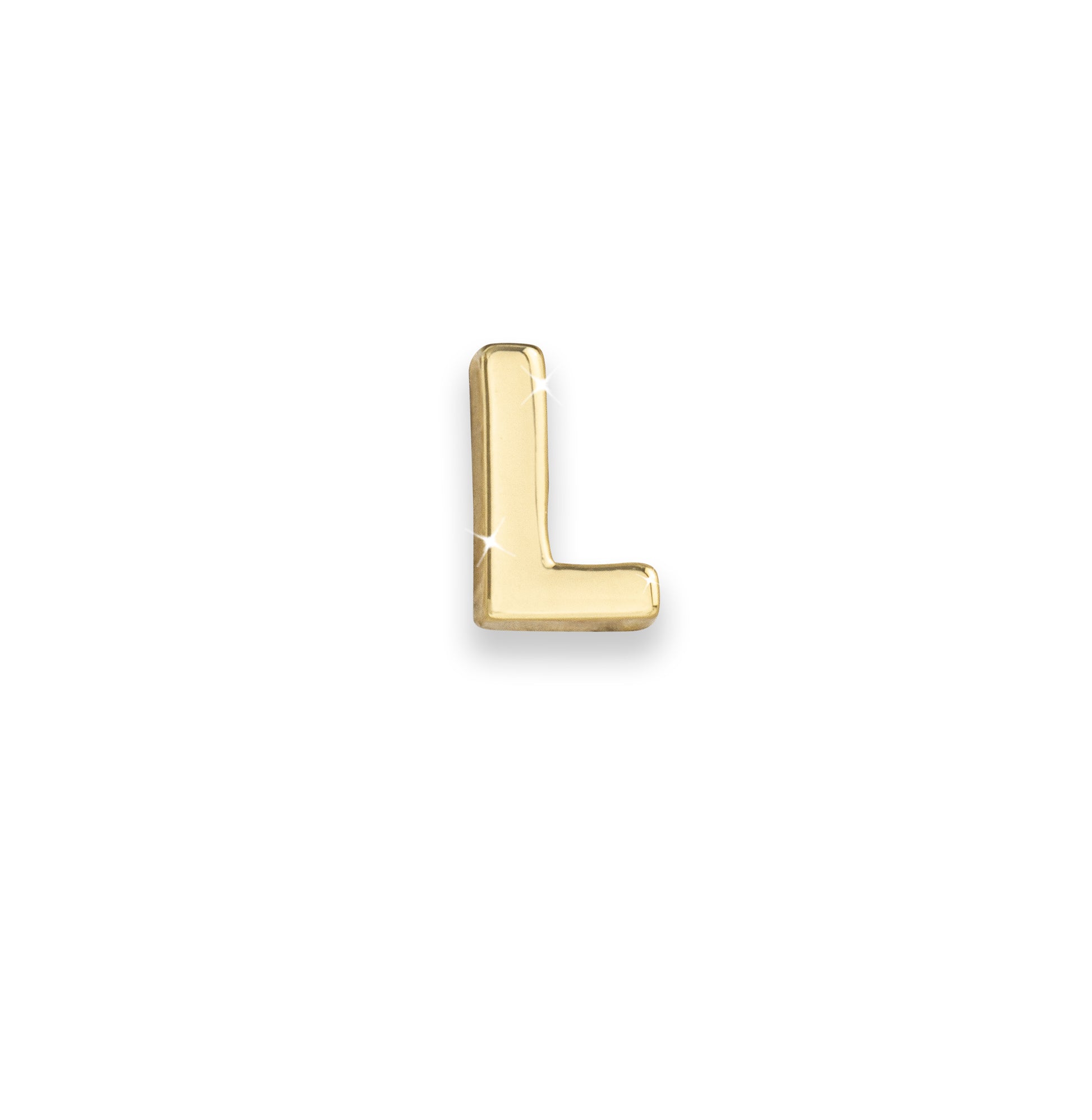 Gold letter L monogram charm for necklaces & bracelets