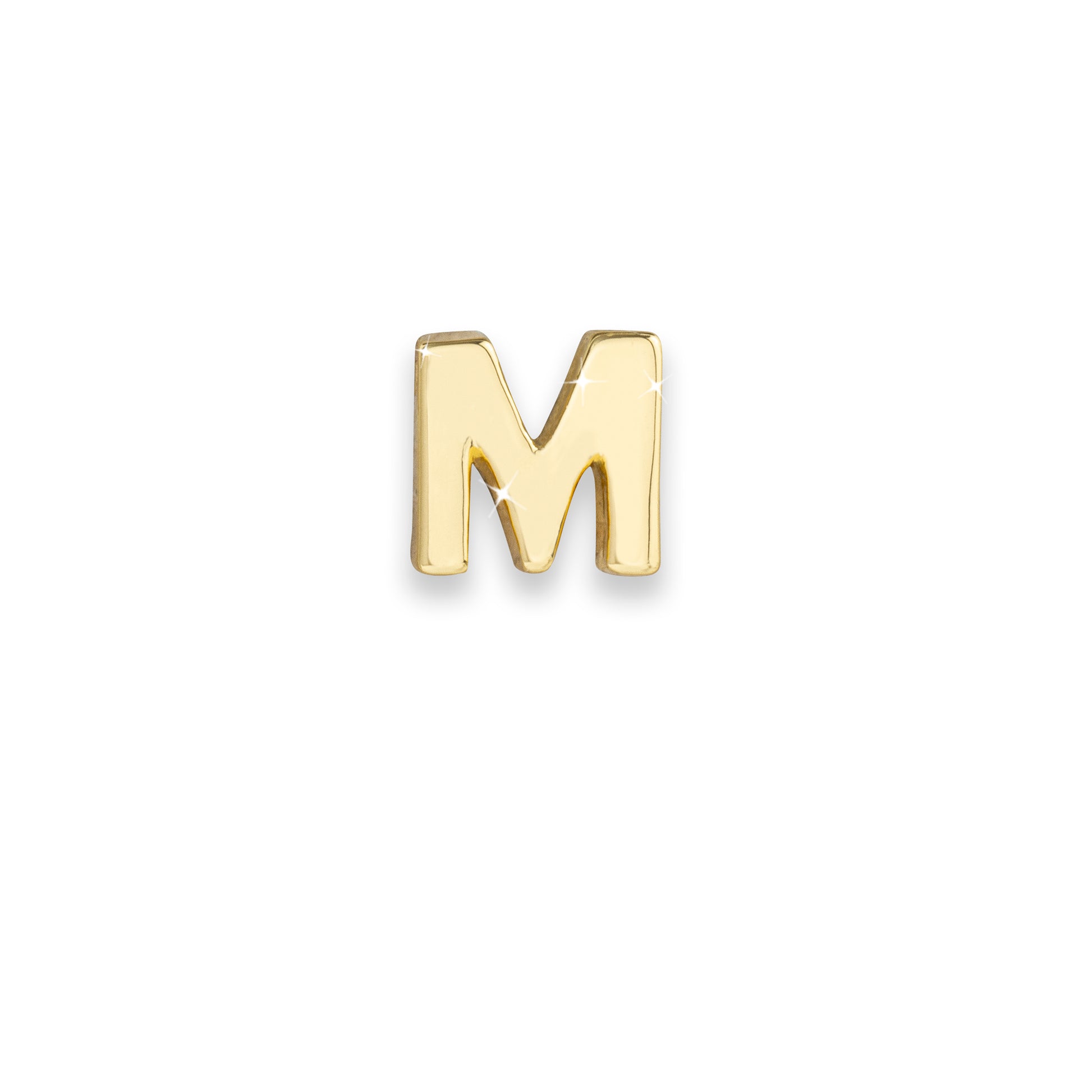 Gold letter M monogram charm for necklaces & bracelets