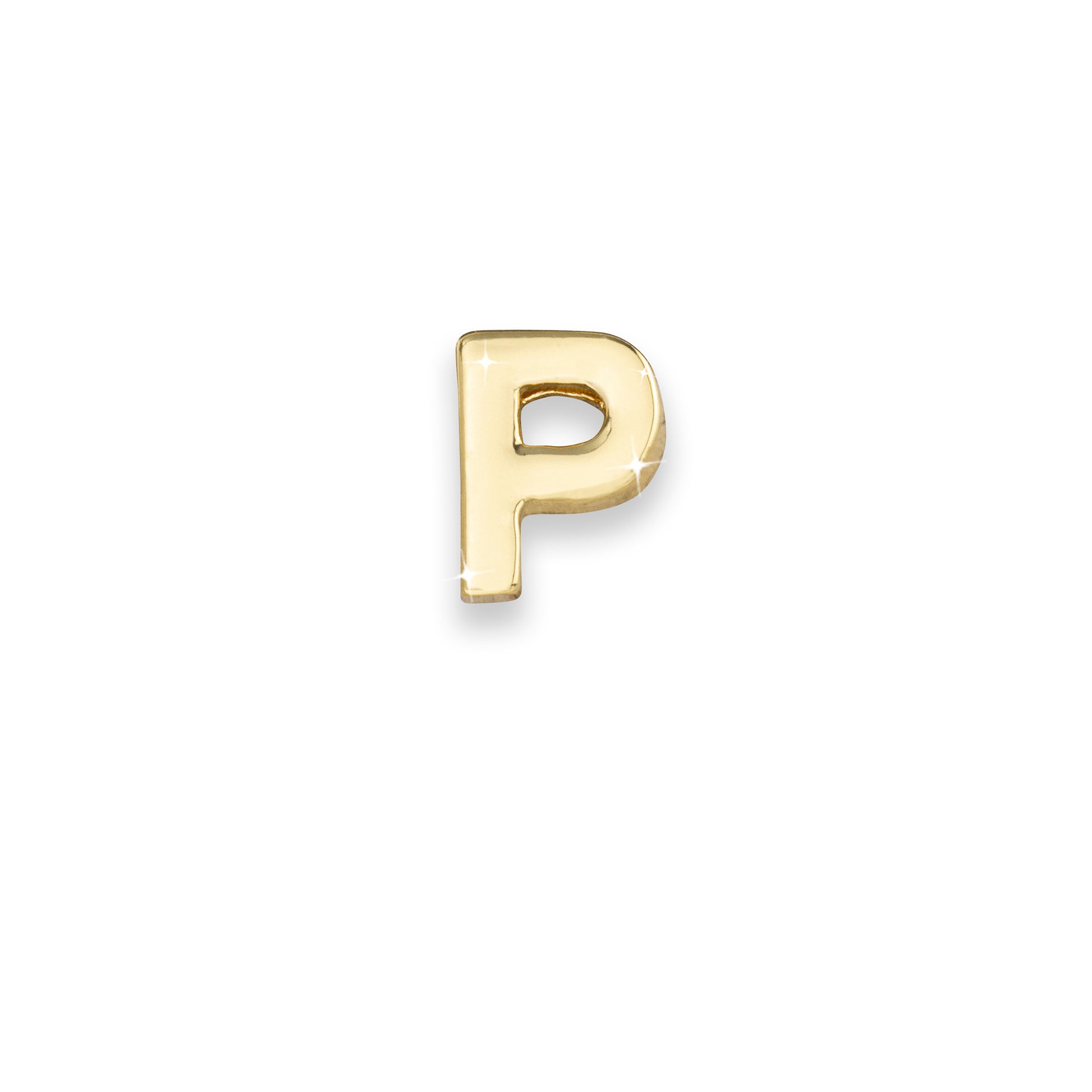 Gold letter P monogram charm for necklaces & bracelets