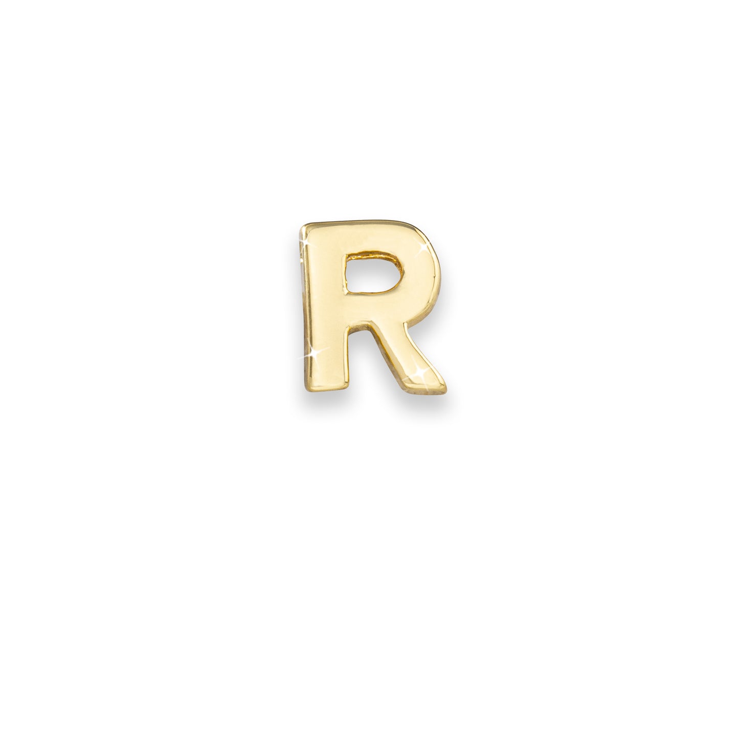 Gold letter R monogram charm for necklaces & bracelets