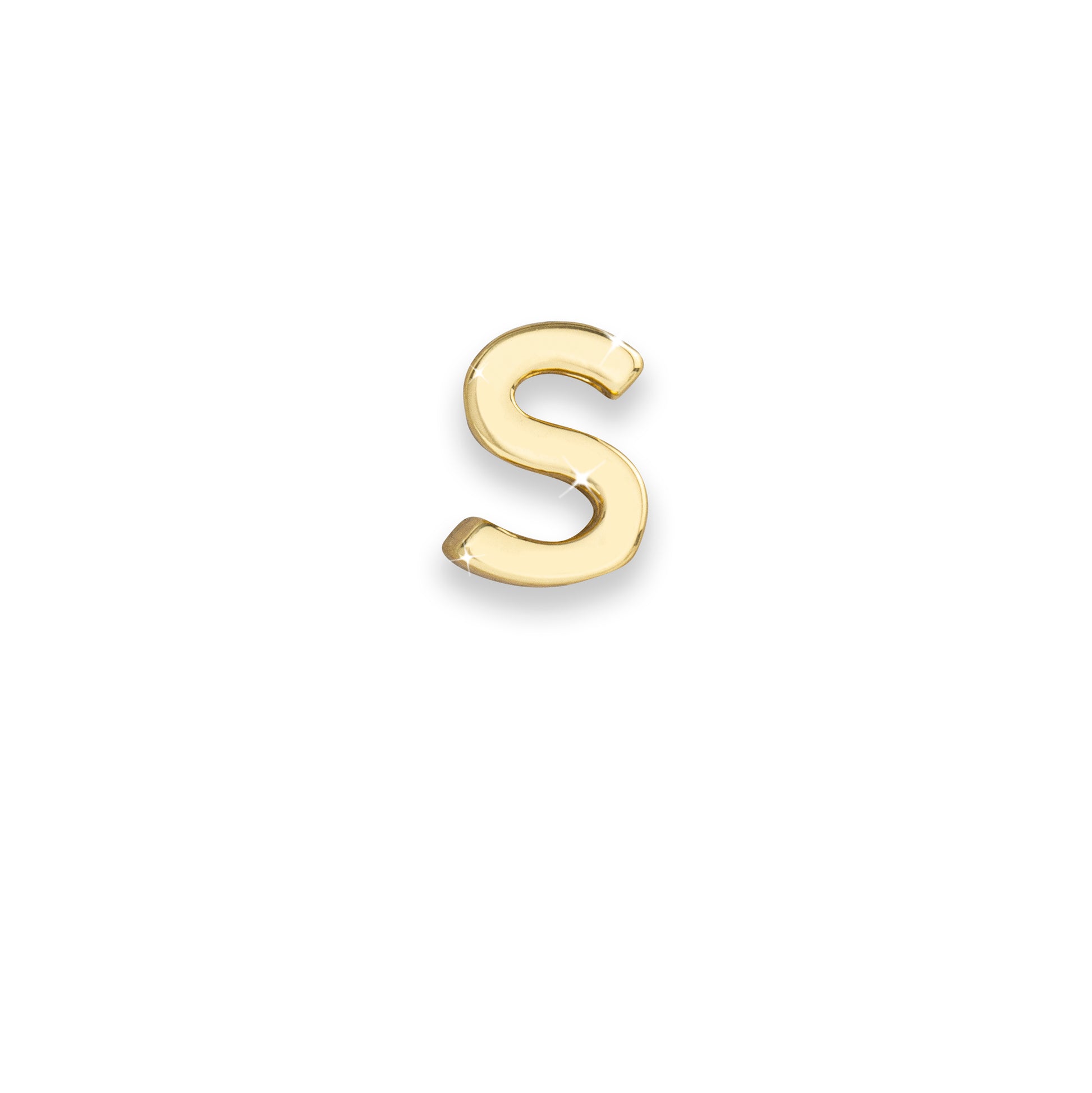 Gold letter S monogram charm for necklaces & bracelets