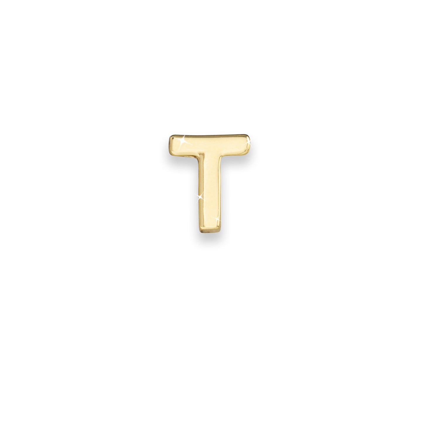 Gold letter T monogram charm for necklaces & bracelets