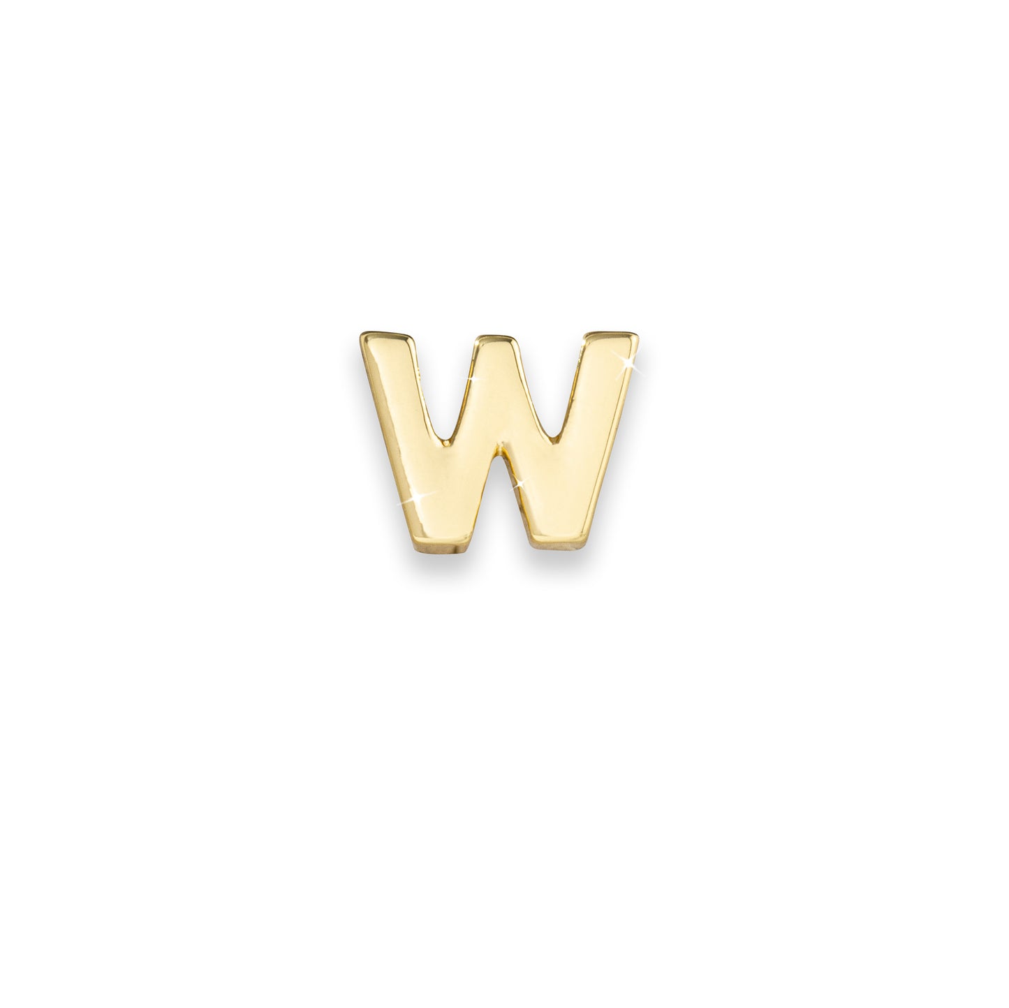 Gold letter W monogram charm for necklaces & bracelets