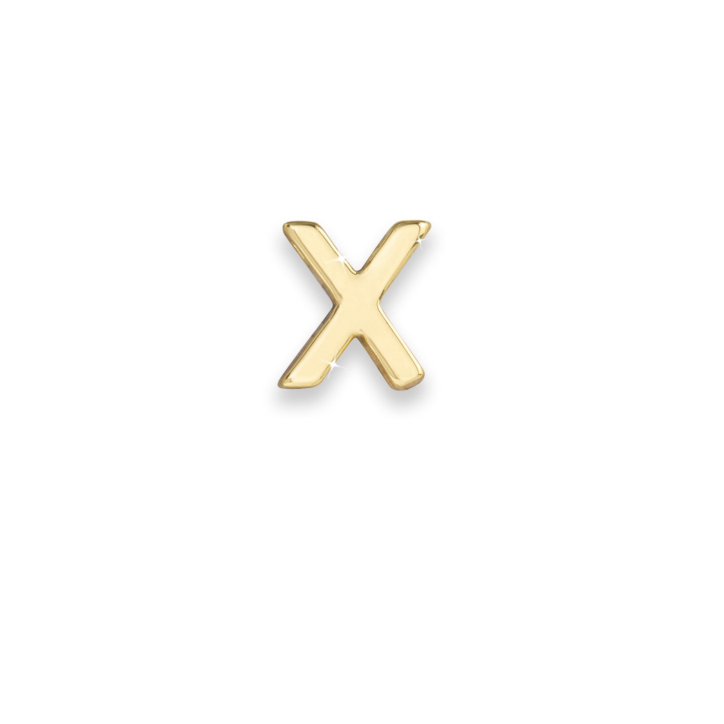 Gold letter X monogram charm for necklaces & bracelets