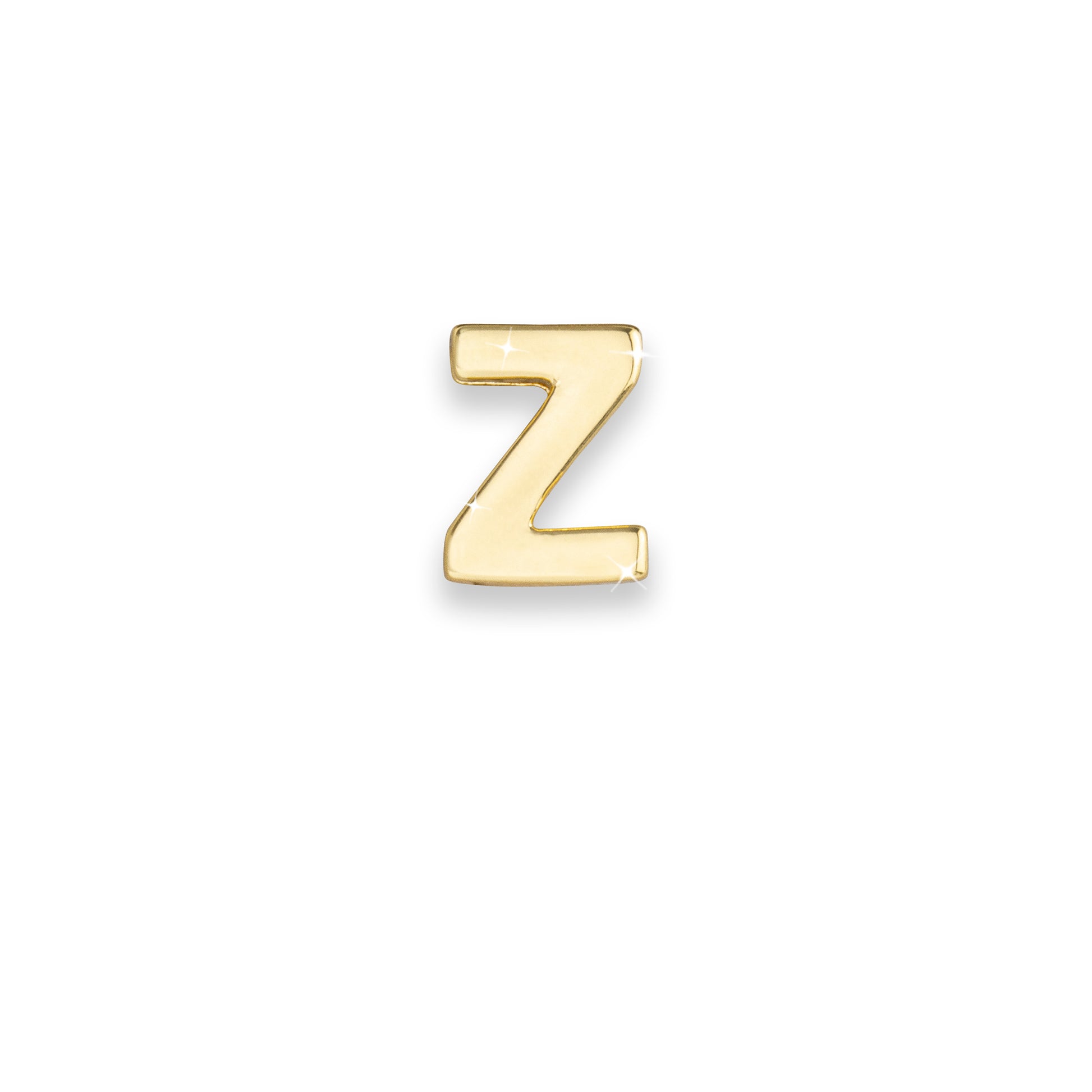 Gold letter Z monogram charm for necklaces & bracelets