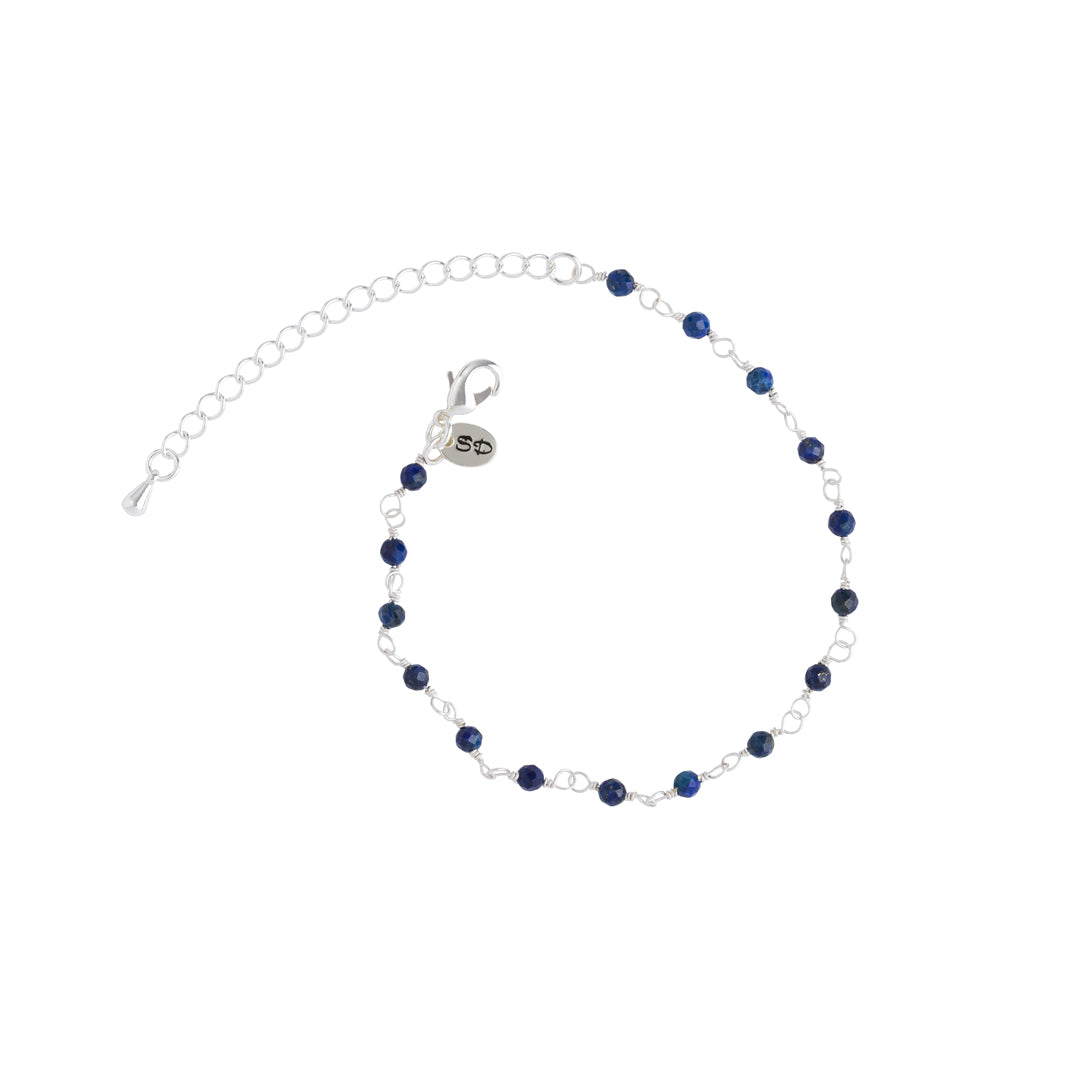 Silver Lapis bracelet for minimalist jewelry fans