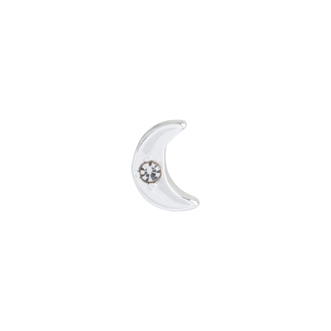 Silver moon charm for simple jewelry necklace slides