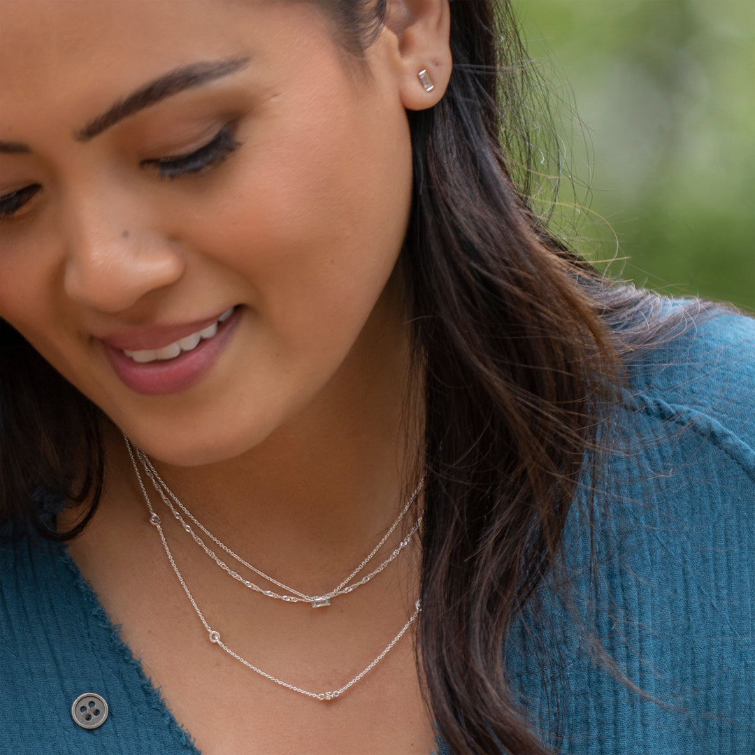 Silver layered necklaces for dainty jewelry lovers