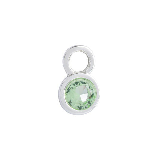 Peridot charm for August birthstone necklace and bracelet