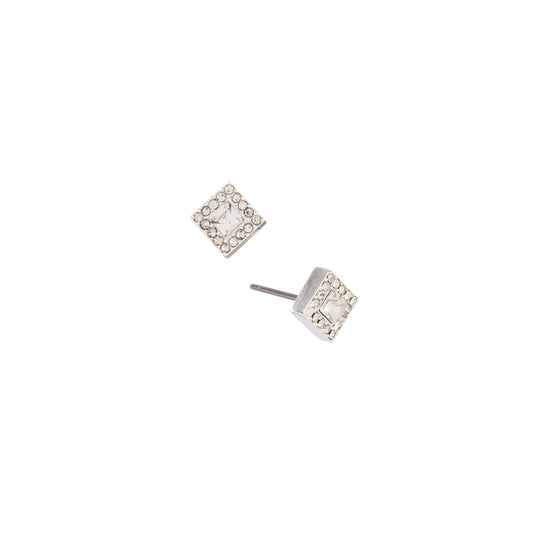 Princless cut earrings with round and square crystals