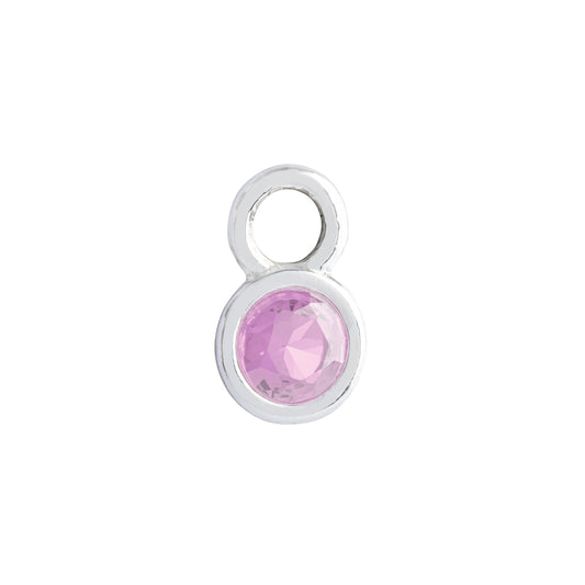 Rose crystal charm for October birthstone jewelry and necklaces