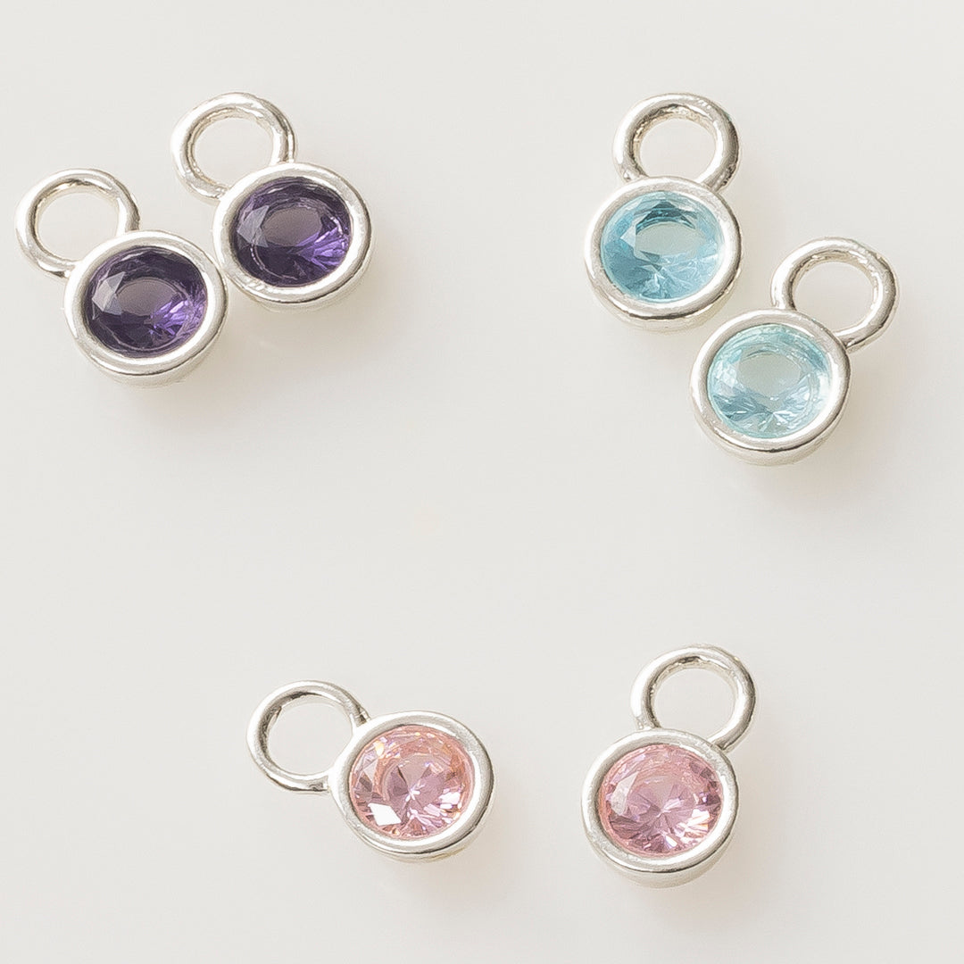 Birthstone charms for necklaces and bracelets