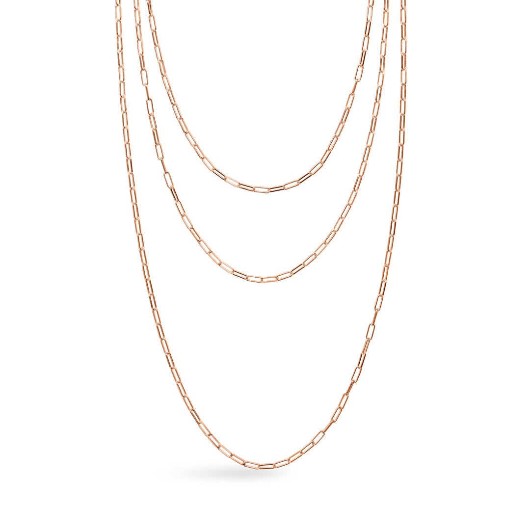 Rose gold layered paperclip necklaces