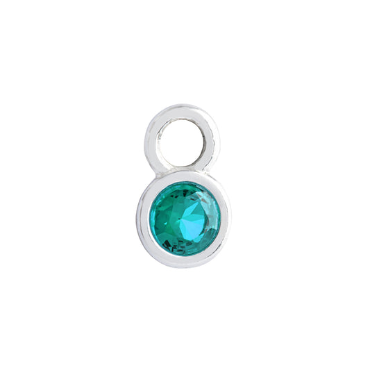 Teal zircon jewelry charms for hoop earrings and necklaces