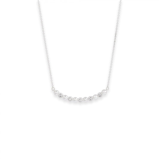 Curved Bar Silver Necklace