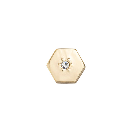 Dainty gold hexagon charm for slider necklaces