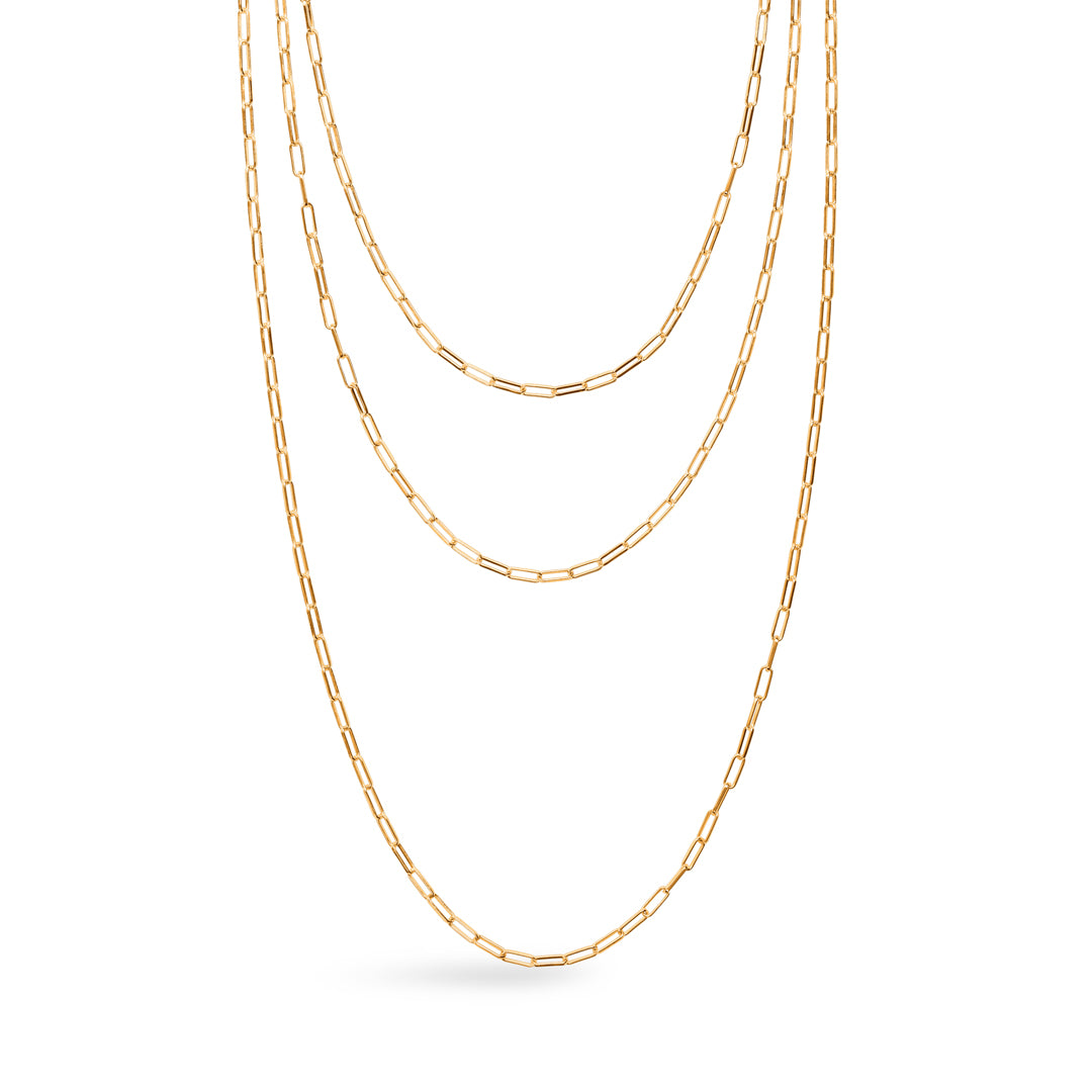 Gold layered paperclip necklaces