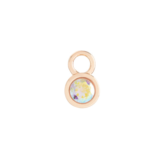 Rose gold necklace and hoop earring charm